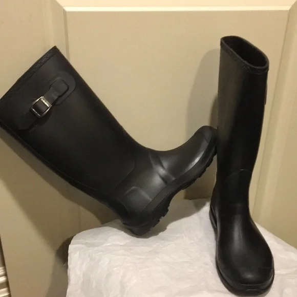 Kamik womens slip in rain boots tall side buckle size 9 black - Picture 6 of 13
